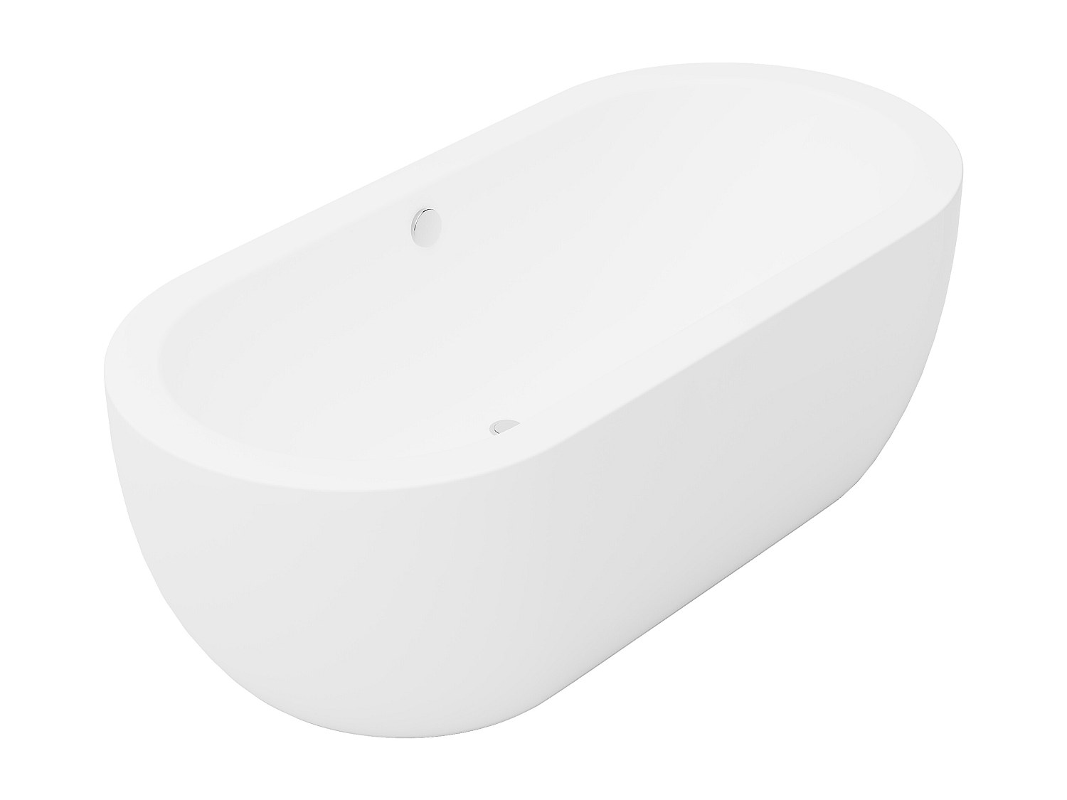 Freistehende Badewanne oval - 200 L - 170 x 80 x 58 cm - Acryl - Weiß - NEP günstig online kaufen