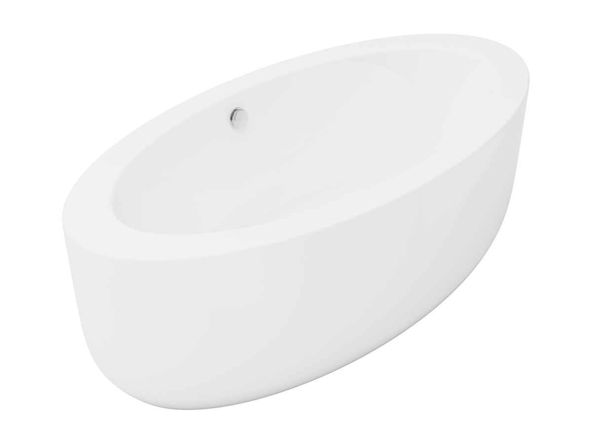 Freistehende Badewanne oval - 251 L - 185 x 90 x 58 cm - Acryl - Weiß - MAR günstig online kaufen