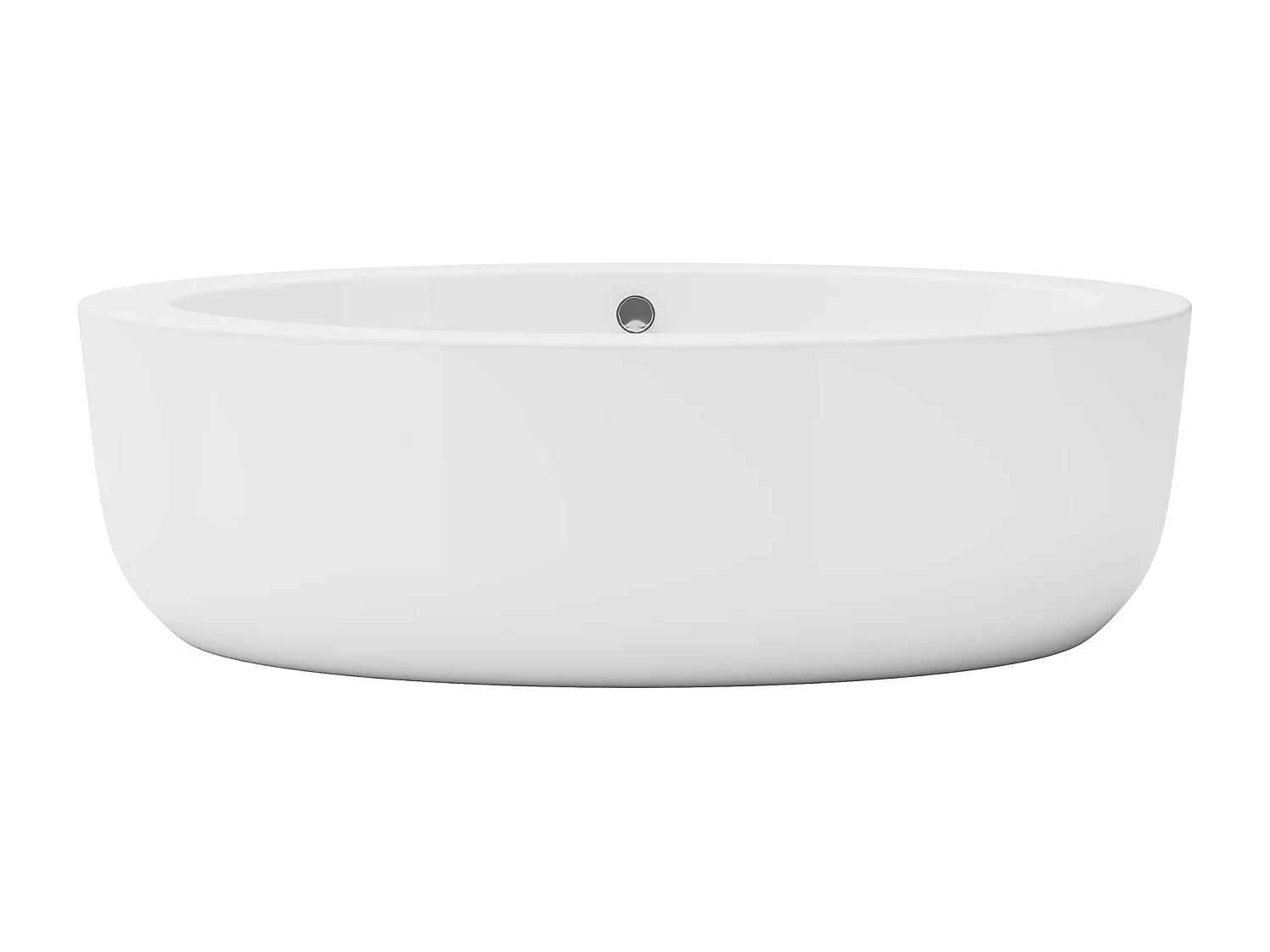 Freistehende Badewanne oval - 251 L - 185 x 90 x 58 cm - Acryl - Weiß - MARMATI