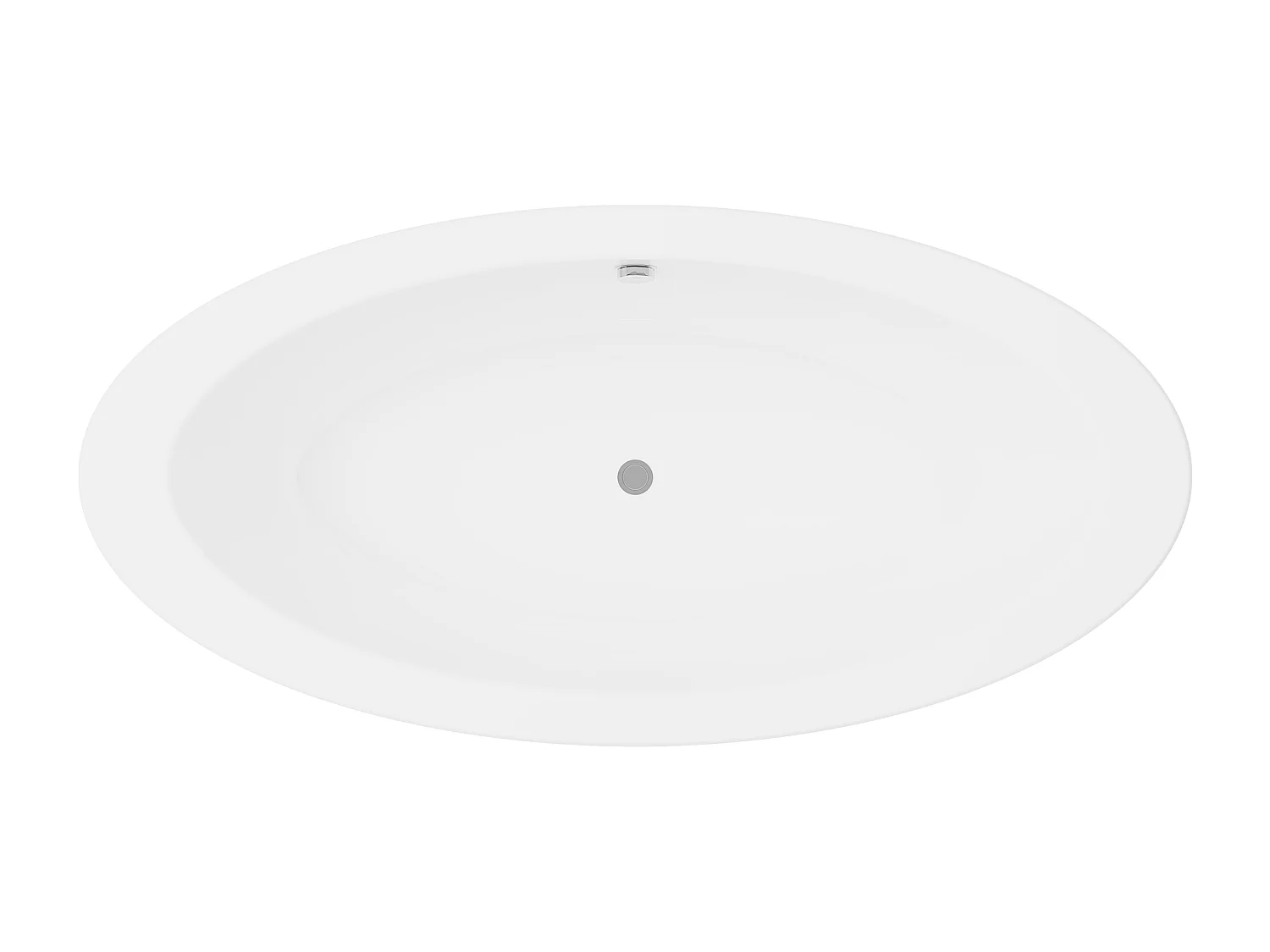 Freistehende Badewanne oval - 251 L - 185 x 90 x 58 cm - Acryl - Weiß - MARMATI