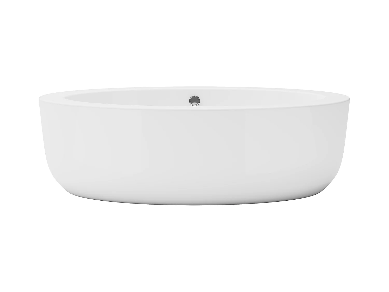 Baignoire îlot ovale - 251 L - 185 x 90 x 58 cm - Blanche - Acrylique - MARMATI