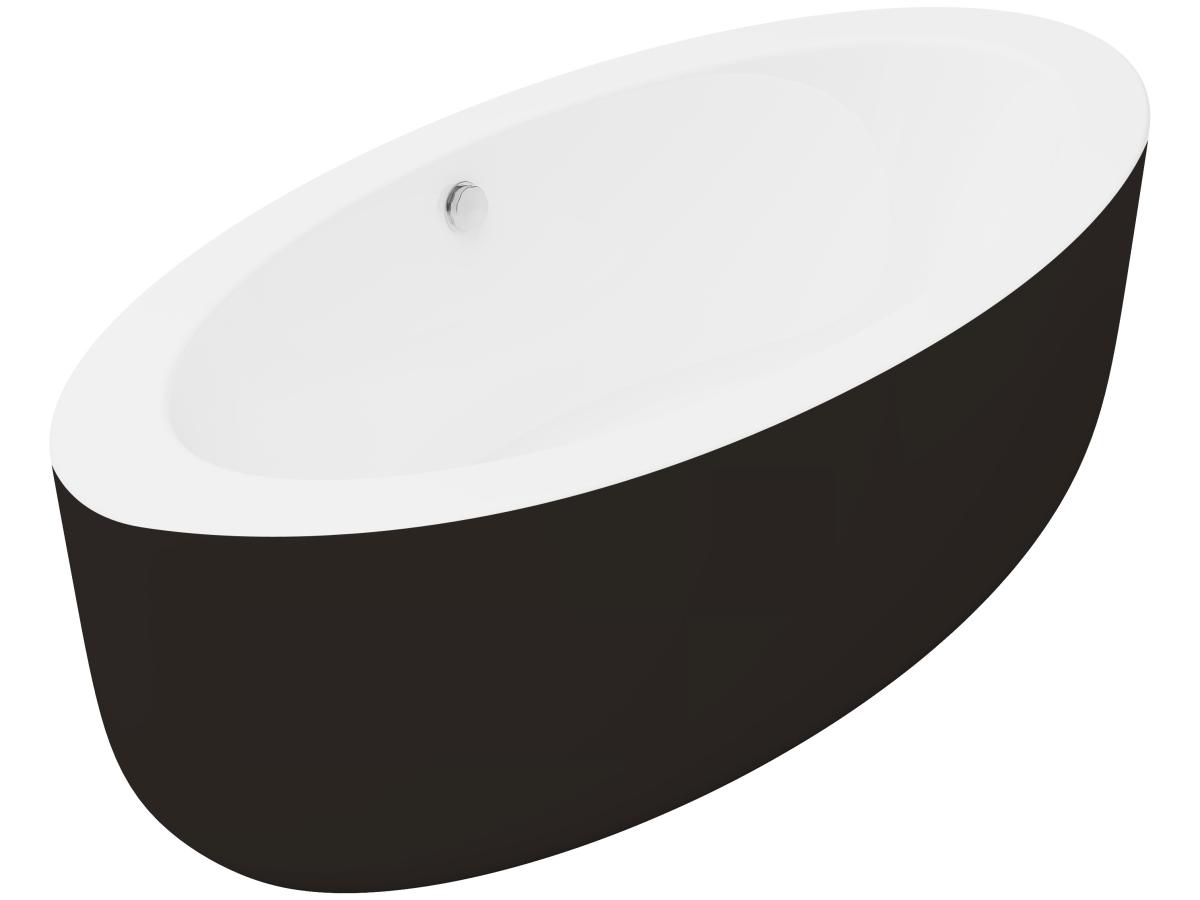 Freistehende Badewanne oval - 251 L - 185 x 90 x 58 cm - Acryl - Schwarz - günstig online kaufen