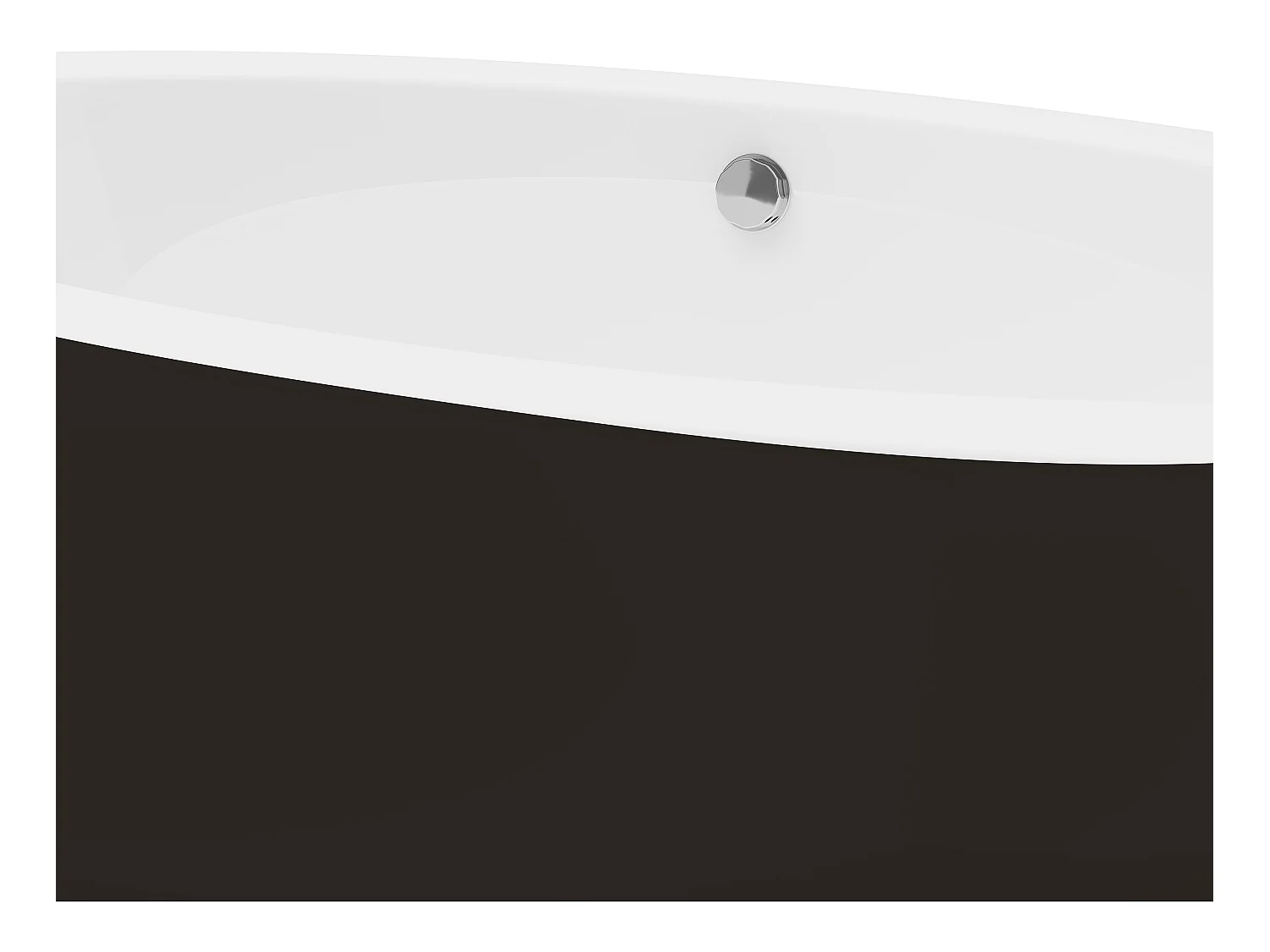Banheira clássica oval de 251 L 185 x 90 x 50 cm preta em acrílico - MARMATI