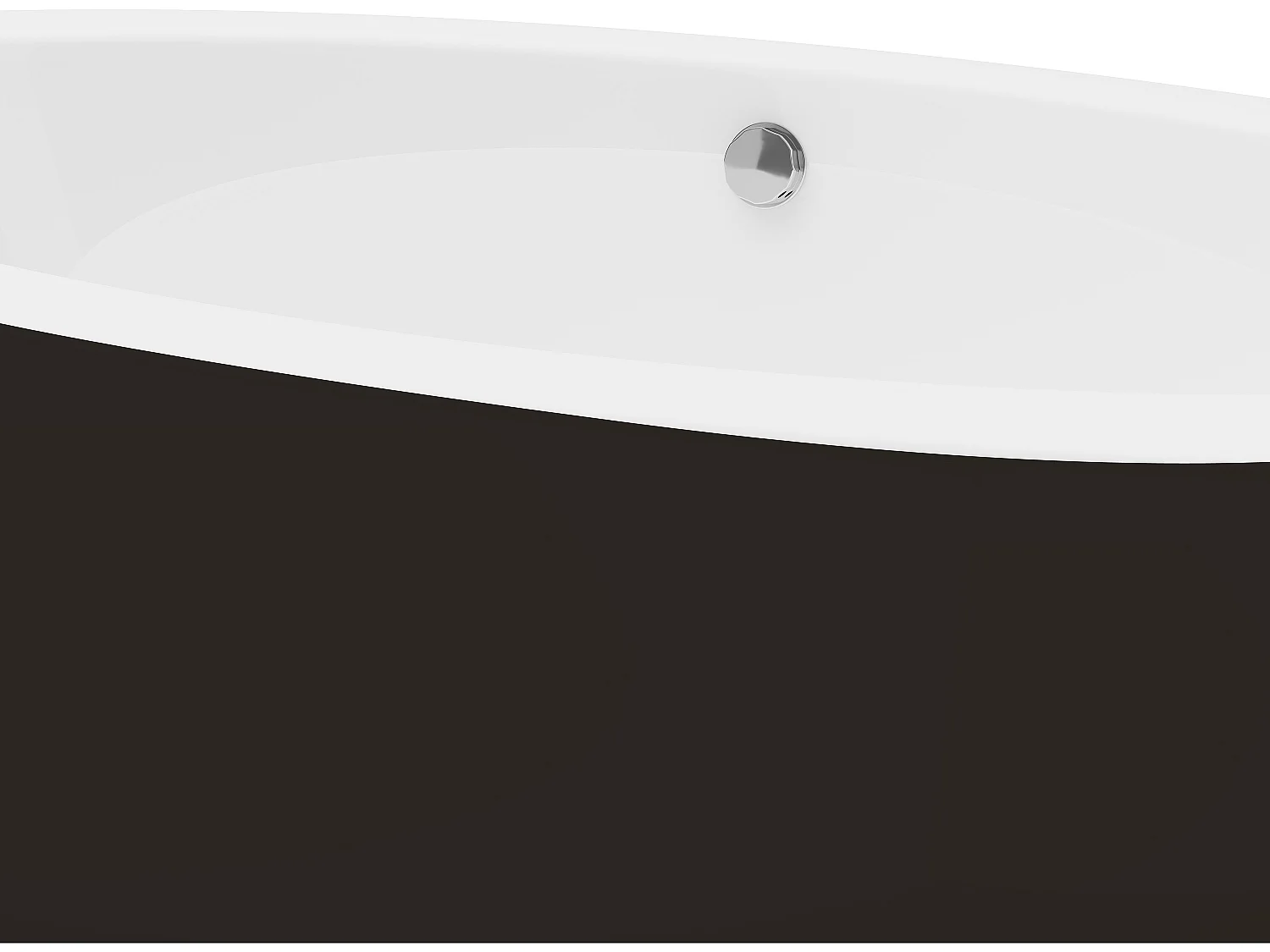 Ovaal vrijstaand bad - 251 L - 185 x 90 x 58 cm - Zwart - Acryl - MARMATI