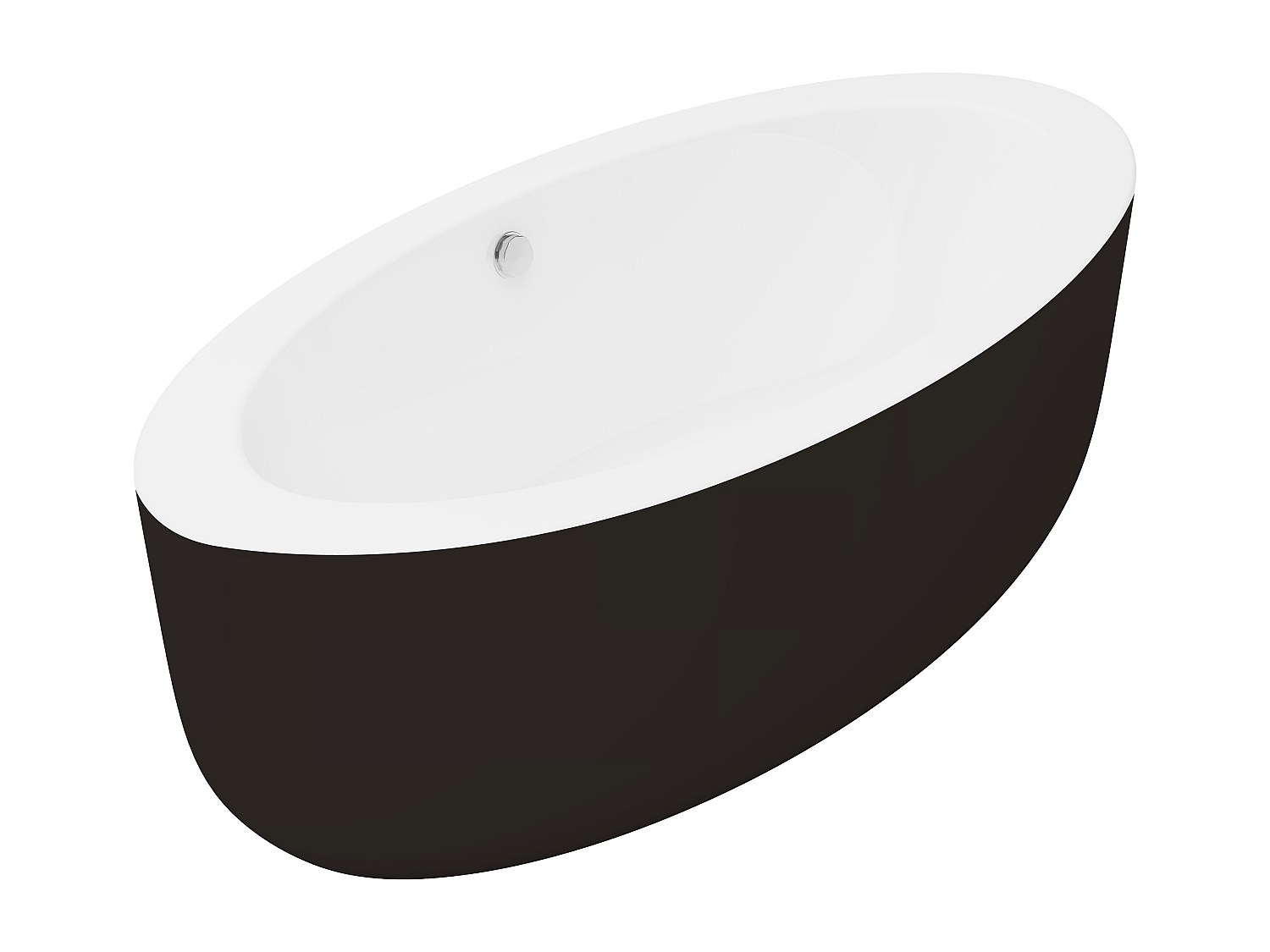 Freistehende Badewanne oval - 251 L - 185 x 90 x 58 cm - Acryl - Schwarz - günstig online kaufen