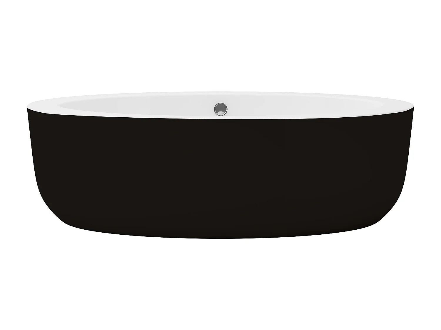 Ovaal vrijstaand bad - 251 L - 185 x 90 x 58 cm - Zwart - Acryl - MARMATI