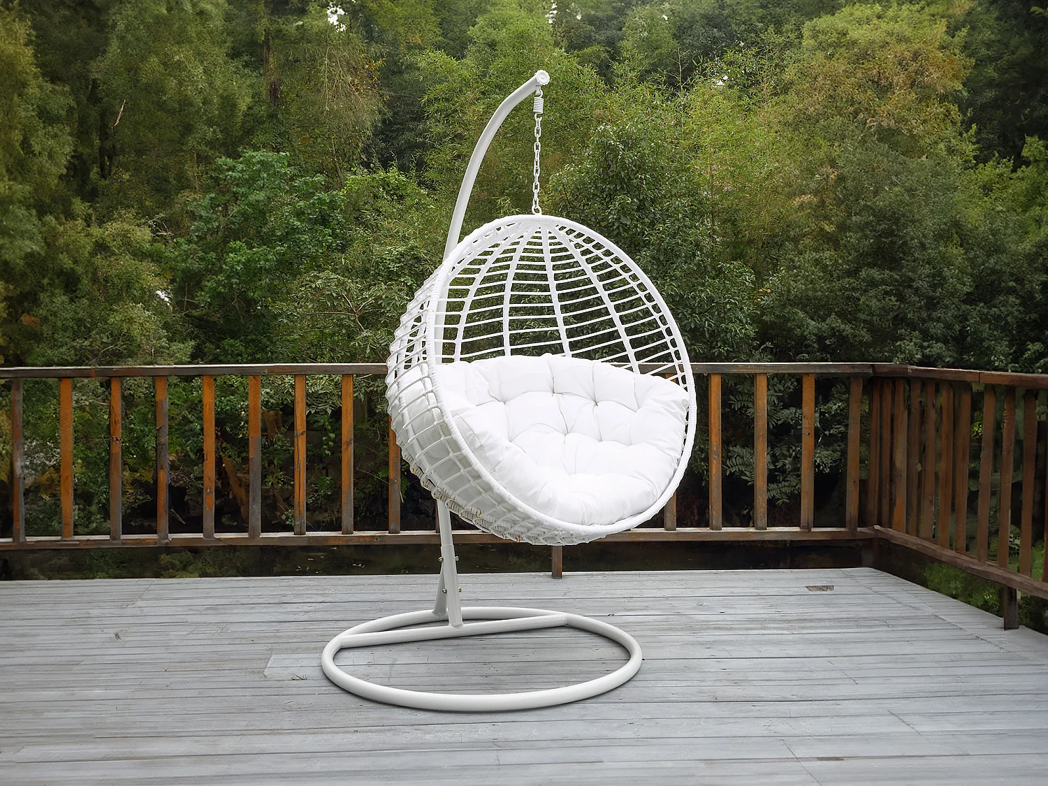 Hängesessel - Polyrattan - Weiß - BONTOC von MYLIA