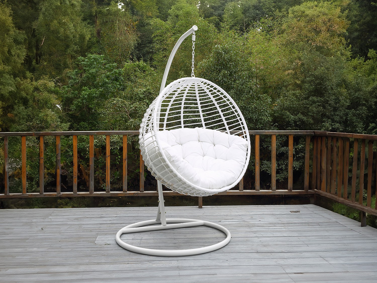 Vente-unique Hängesessel - Polyrattan - Weiß - Bontoc Von Mylia