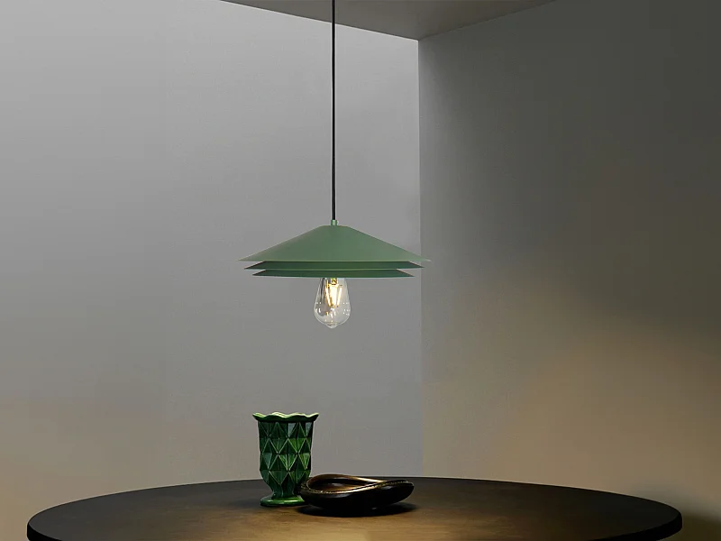 Lámpara de techo de metal - D. 35 x Alt. 161 cm - Verde - KIRUNA