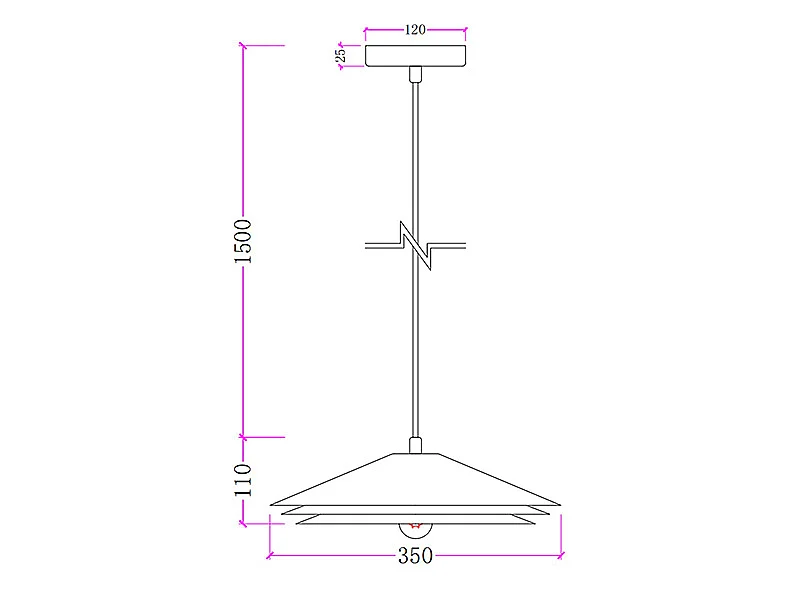 Suspension en métal - D. 35 x H. 161 cm - Vert - KIRUNA
