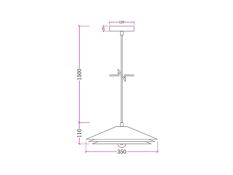 Lampa sufitowa z metalu - śr. 35 x wys. 161 cm - Zielony - KIRUNA