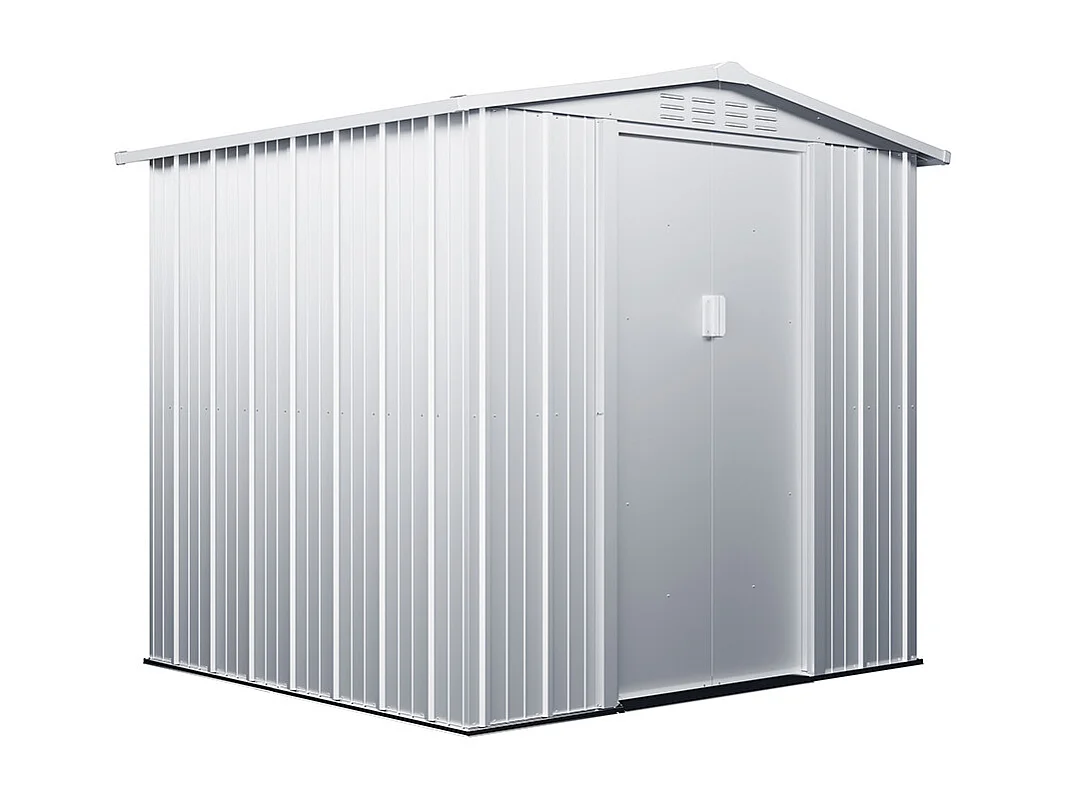 Abri de jardin métal en acier galvanisé gris 3,72 m² LINUS