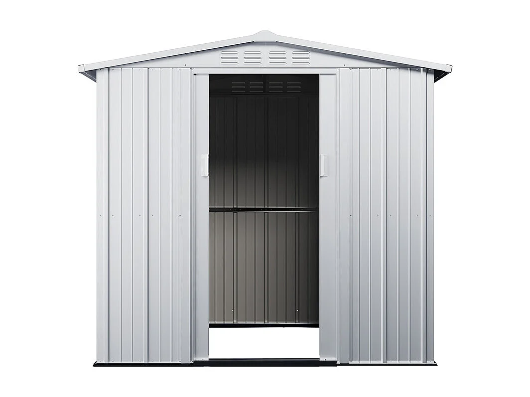 Tuinhuisje van gegalvaniseerd staal - Grijs - LINUS - 3,73 m²