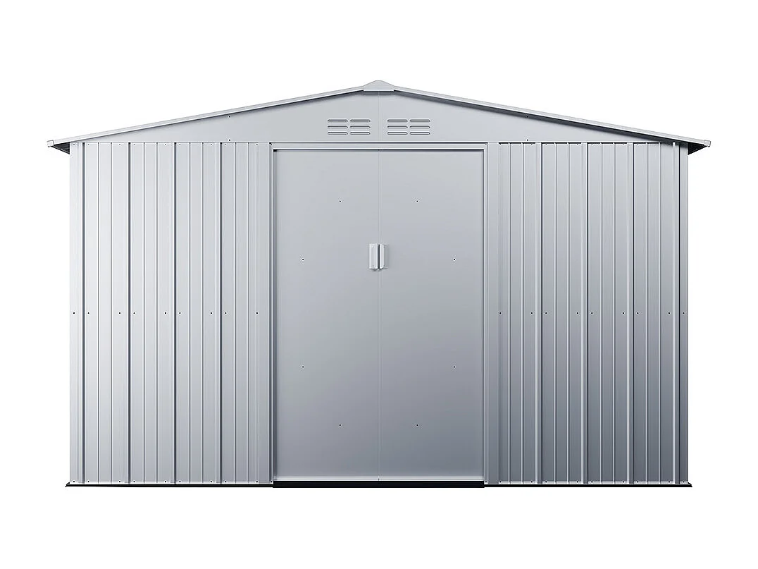 Casetta da giardino 9,92m² in Acciaio galvanizzato Grigio - LINUS