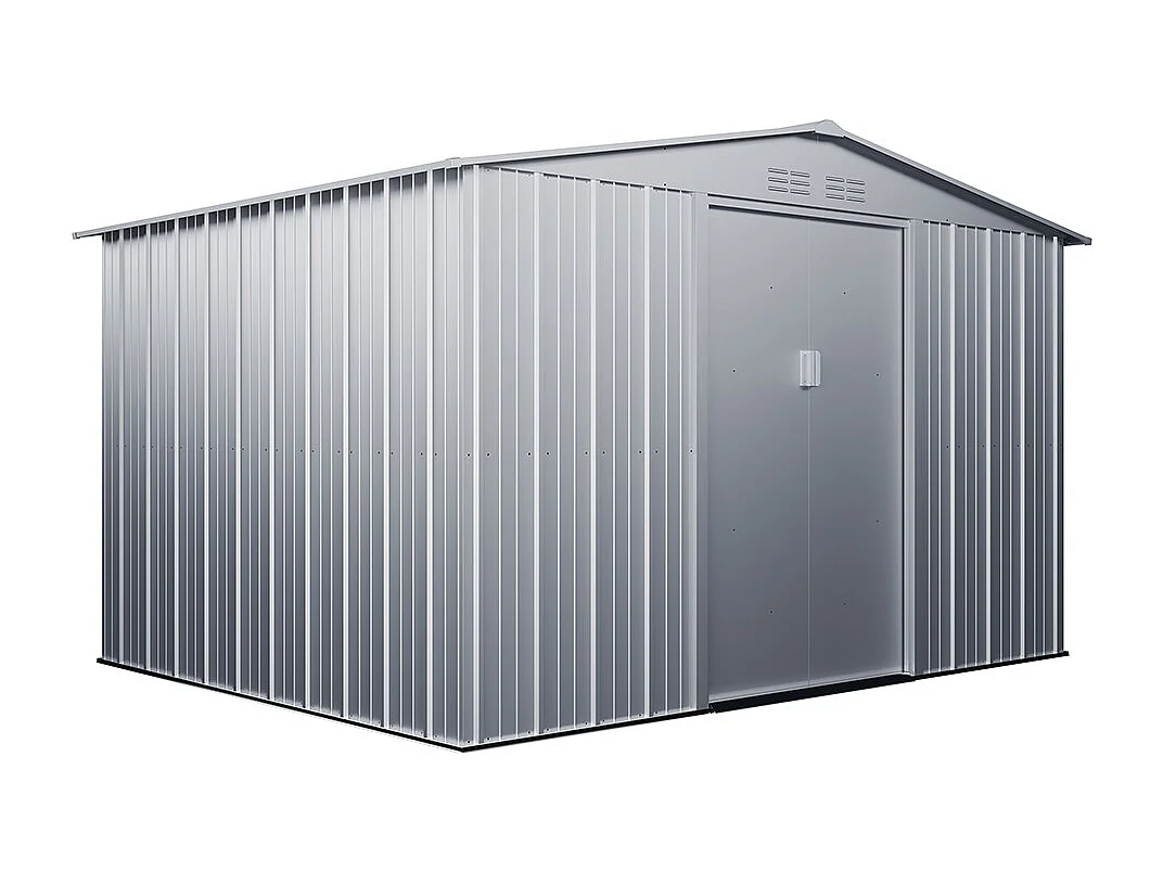 Casetta da giardino 9,92m² in Acciaio galvanizzato Grigio - LINUS