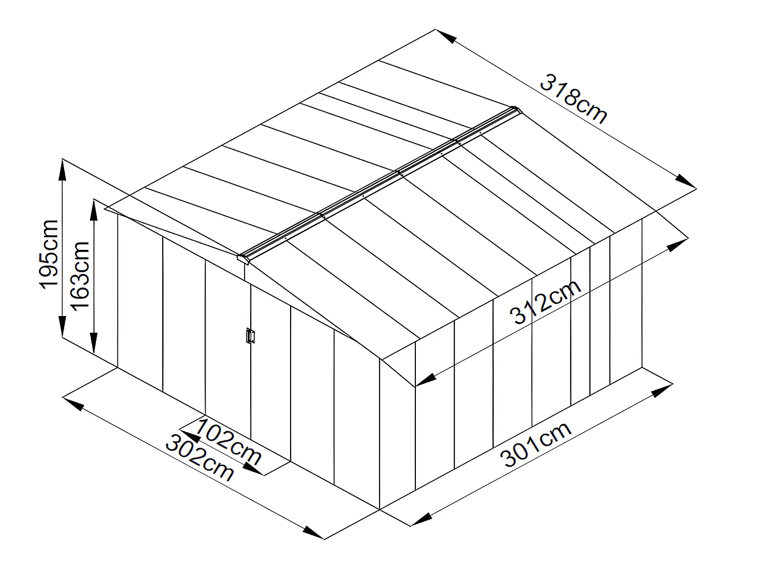 Gartenhaus Gerätehaus - Stahl - Grau - 9,92 m² - LINUS