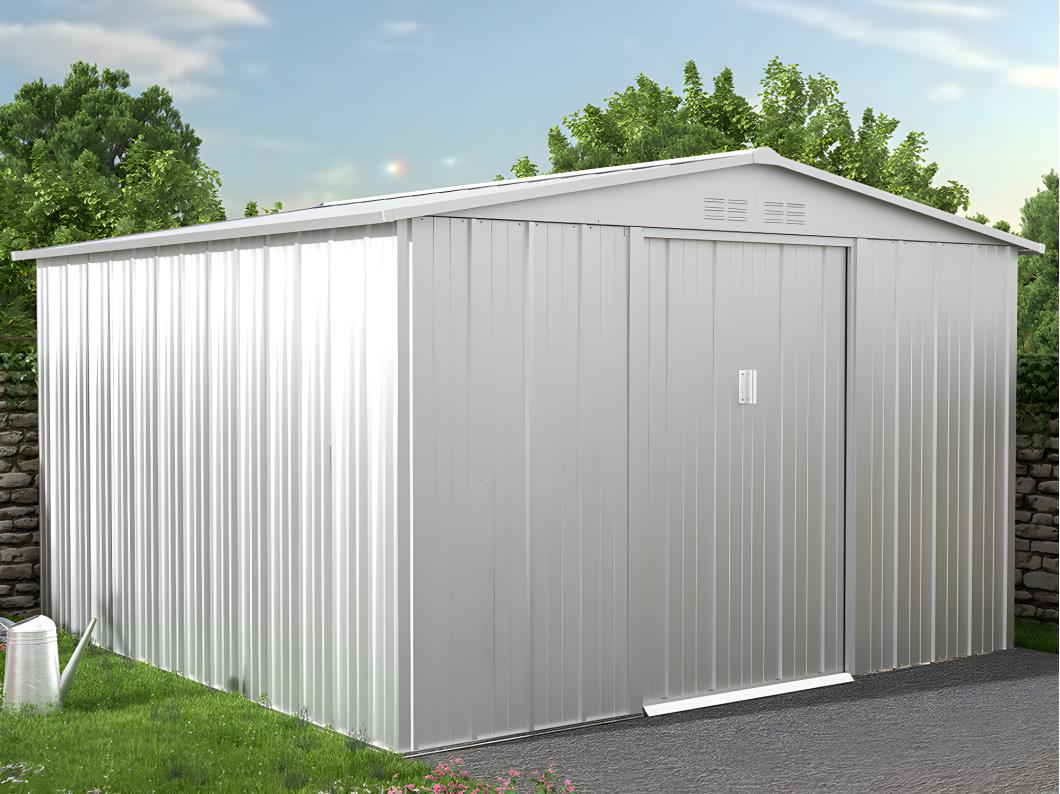 Gartenhaus Gerätehaus - Stahl - Grau - 9,92 m² - LINUS