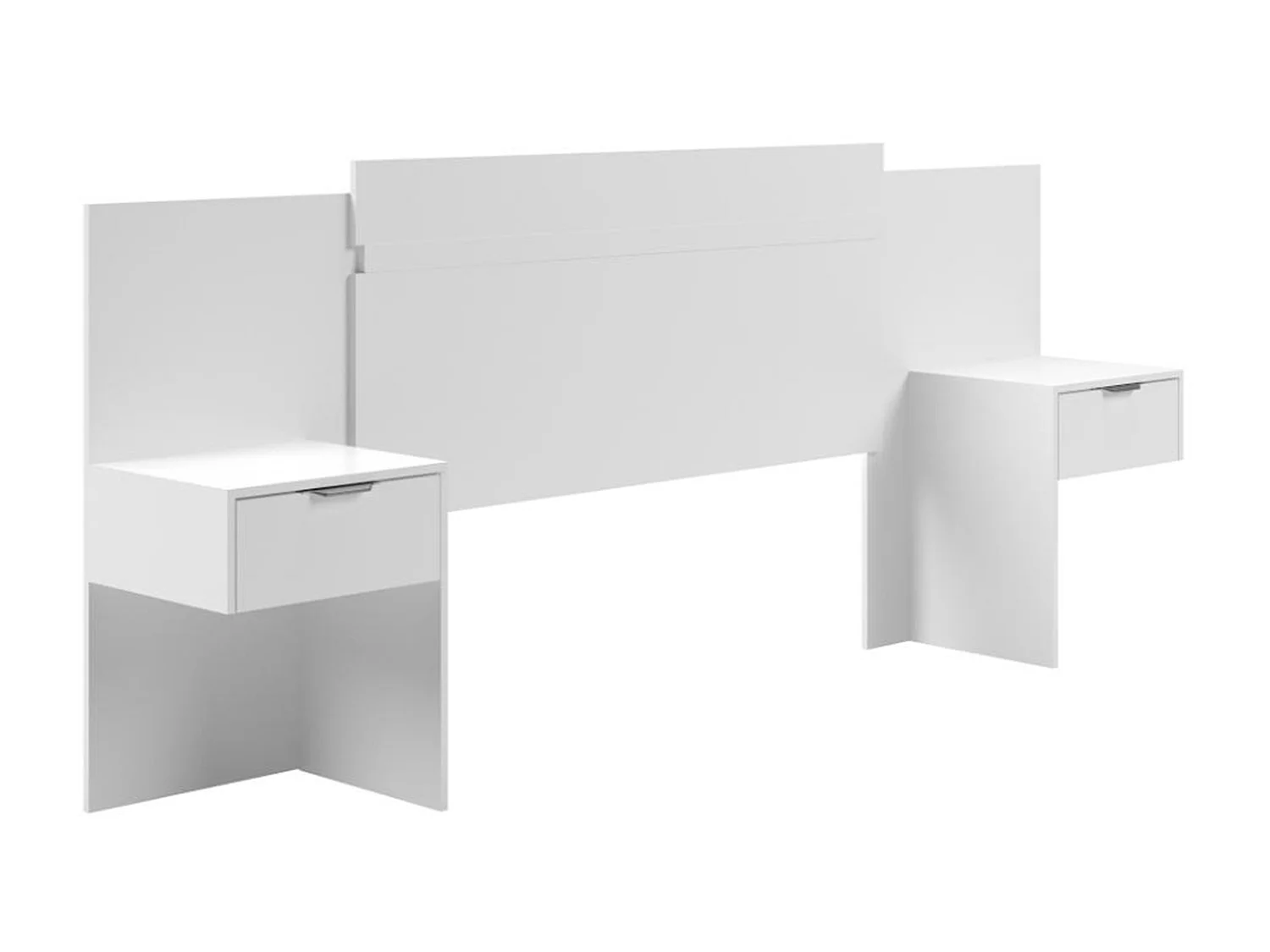 Tête de lit extensible avec chevets  - 140/160 cm - Blanc - PARATI
