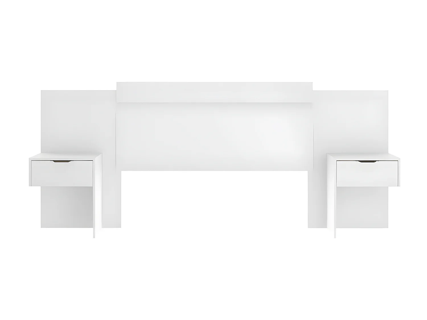 Tête de lit extensible avec chevets  - 140/160 cm - Blanc - PARATI