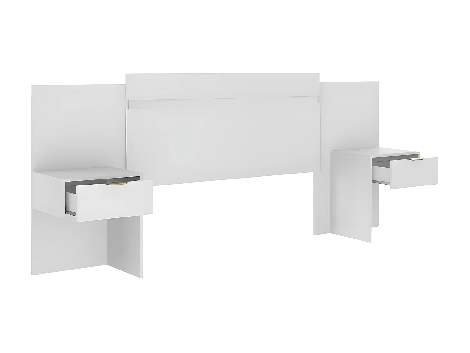 Tête de lit extensible avec chevets  - 140/160 cm - Blanc - PARATI