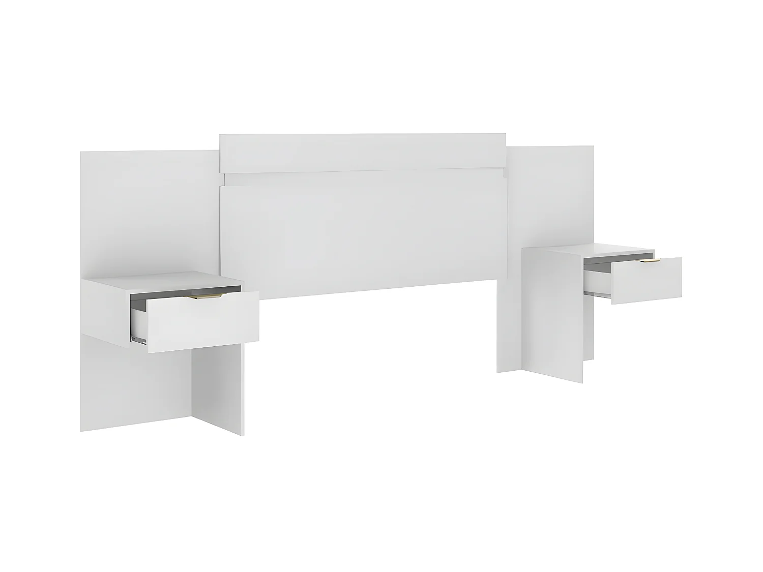 Cabecero extensible con mesas de noche - 140/160 cm - Blanco - PARATI