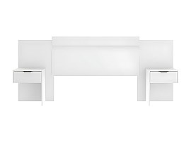 Tête de lit extensible avec chevets - 140/160 cm - Coloris : Naturel et ivoire - PARATI - Maison