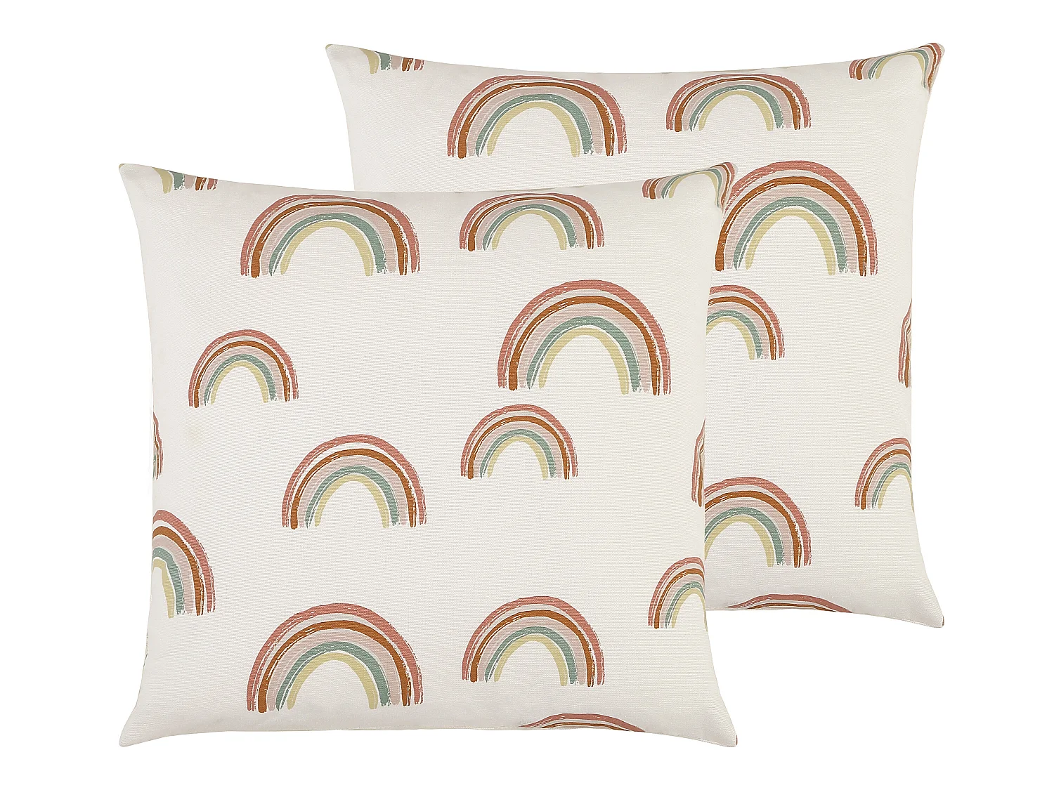 Lot de 2 coussins arc-en-ciel en coton - 45 x 45 cm - Multicolore - ARCHY