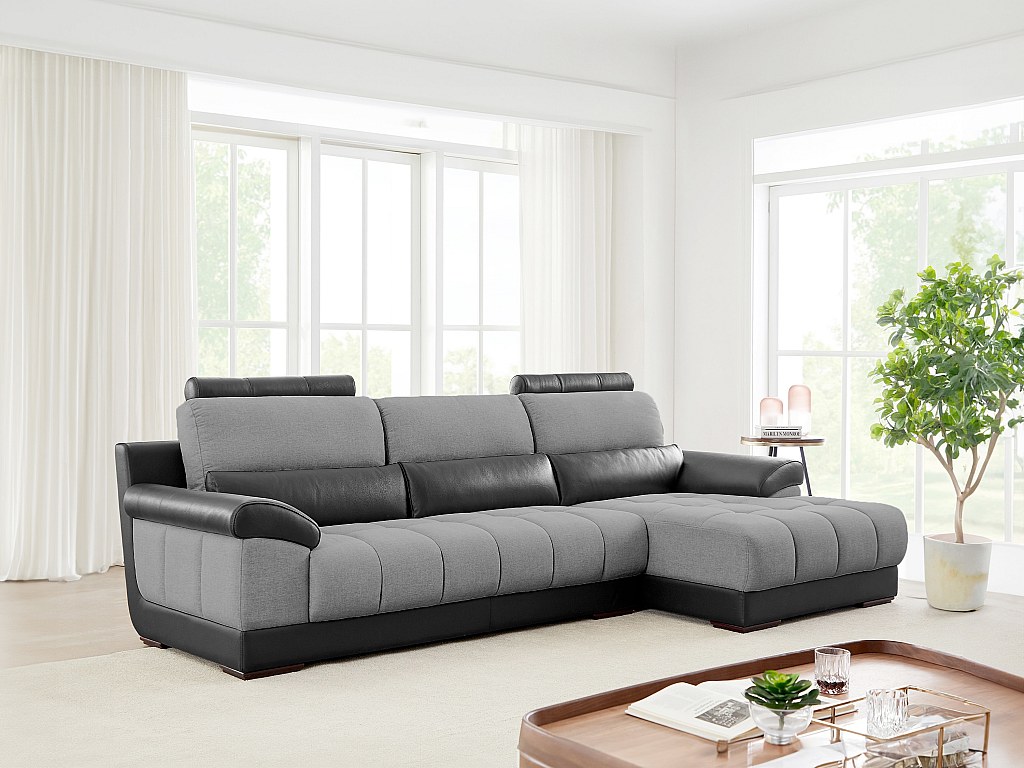 Canapé D'angle En Cuir Beige – Occasion, Dimensions 175x95 Cm