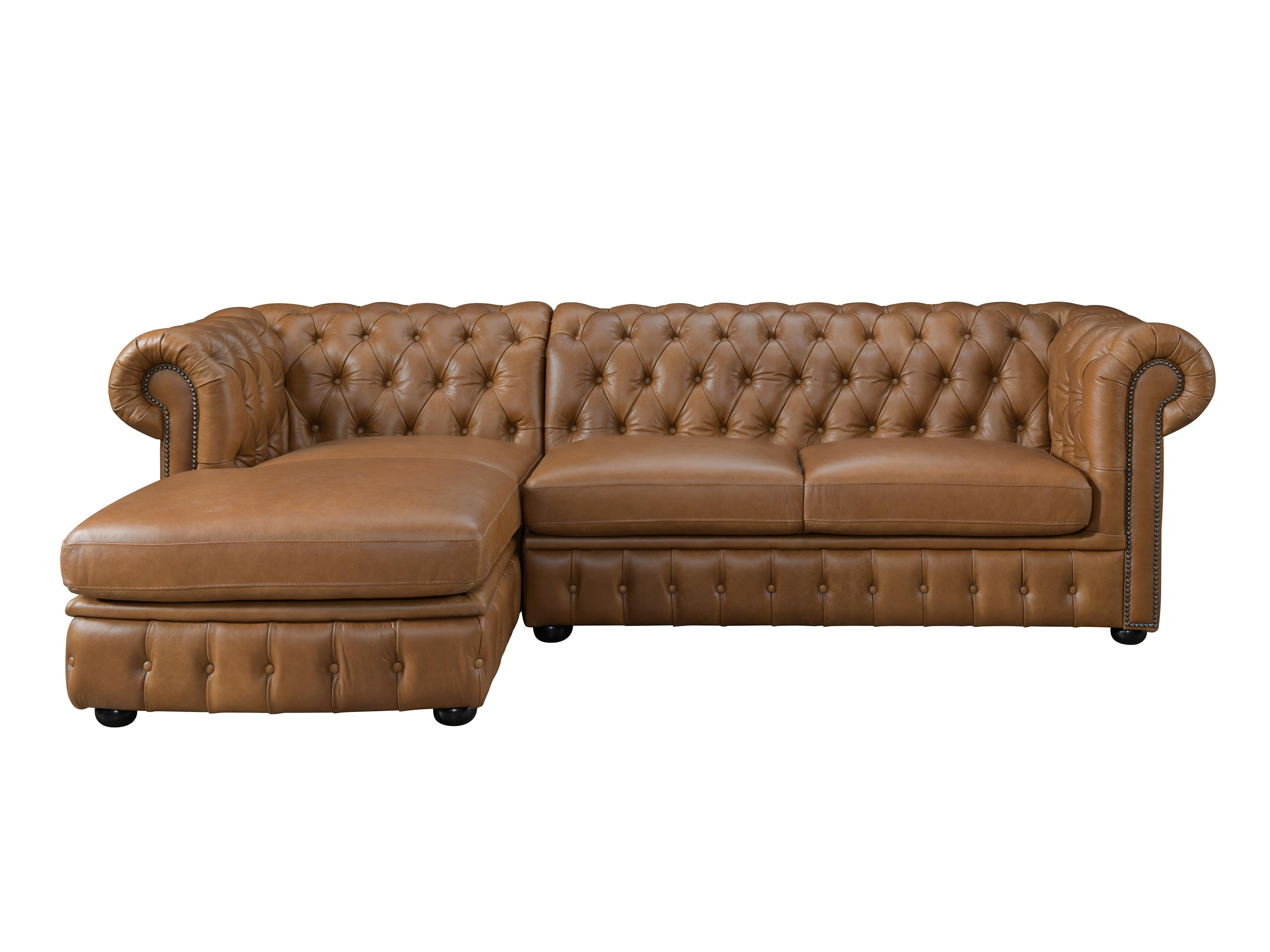Comment On Dit Canape En Anglais Canapé d'angle gauche chesterfield 100% cuir de buffle premium caramel  vintage - CHESTERFIELD