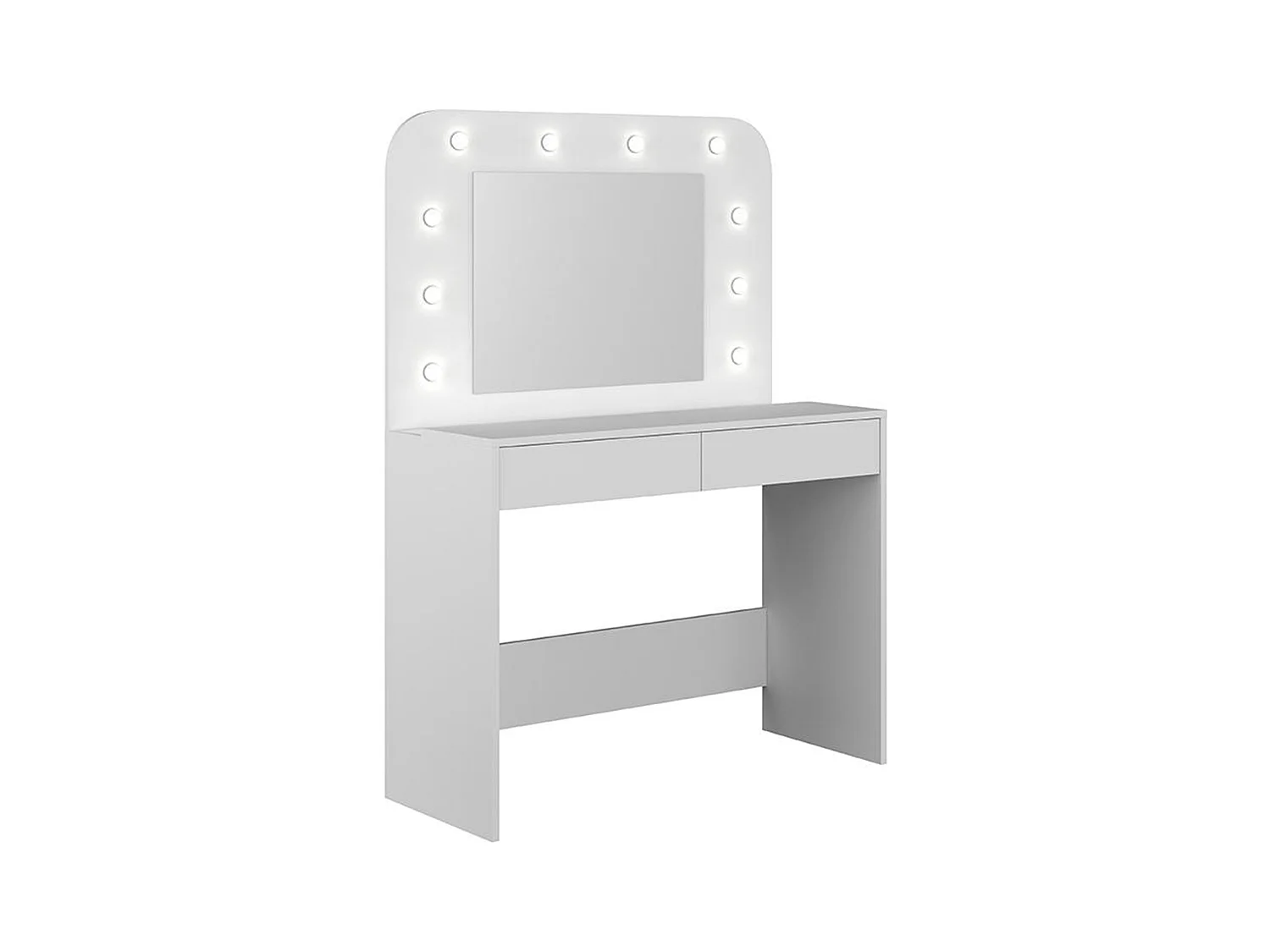 Toaletka JOSEPHINE – lustro z oświetleniem LED i miejsce do przechowywania – kolor biały