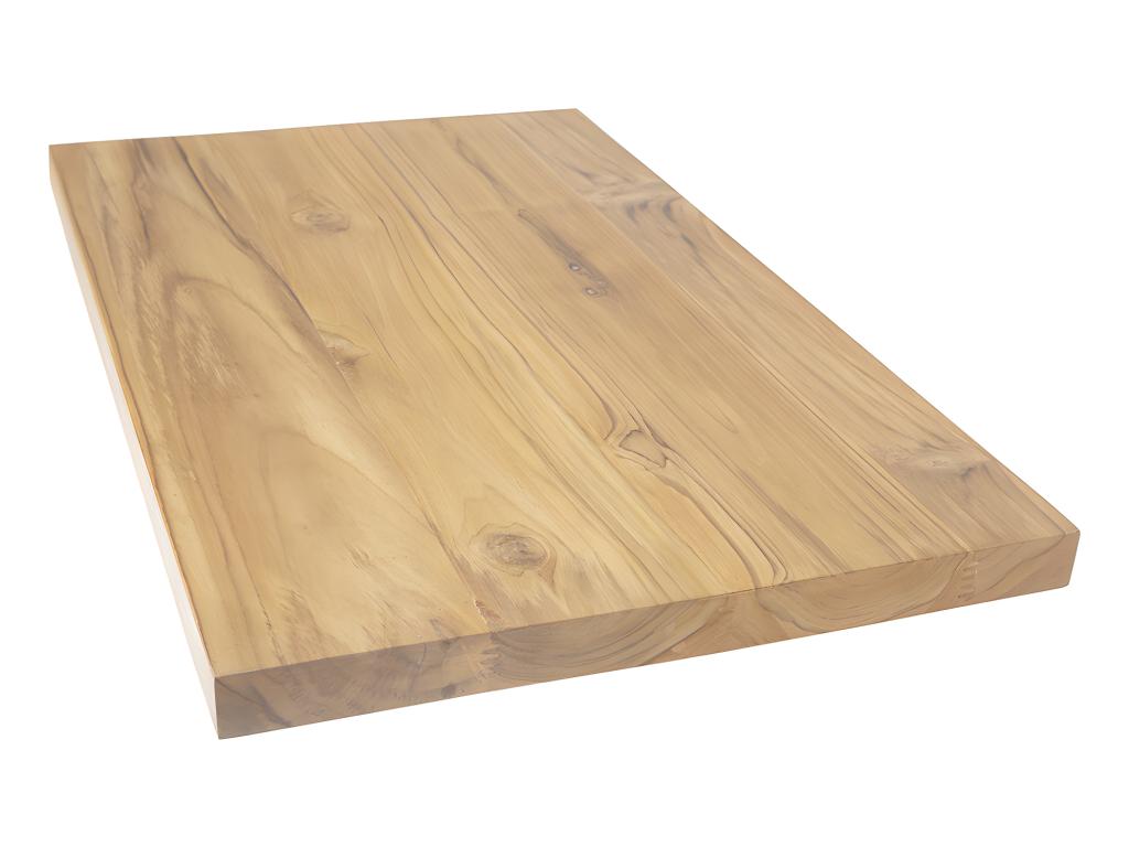 Waschtischplatte hängend - 80 x 50 cm - Helles Teakholz - SUKAWATI günstig online kaufen