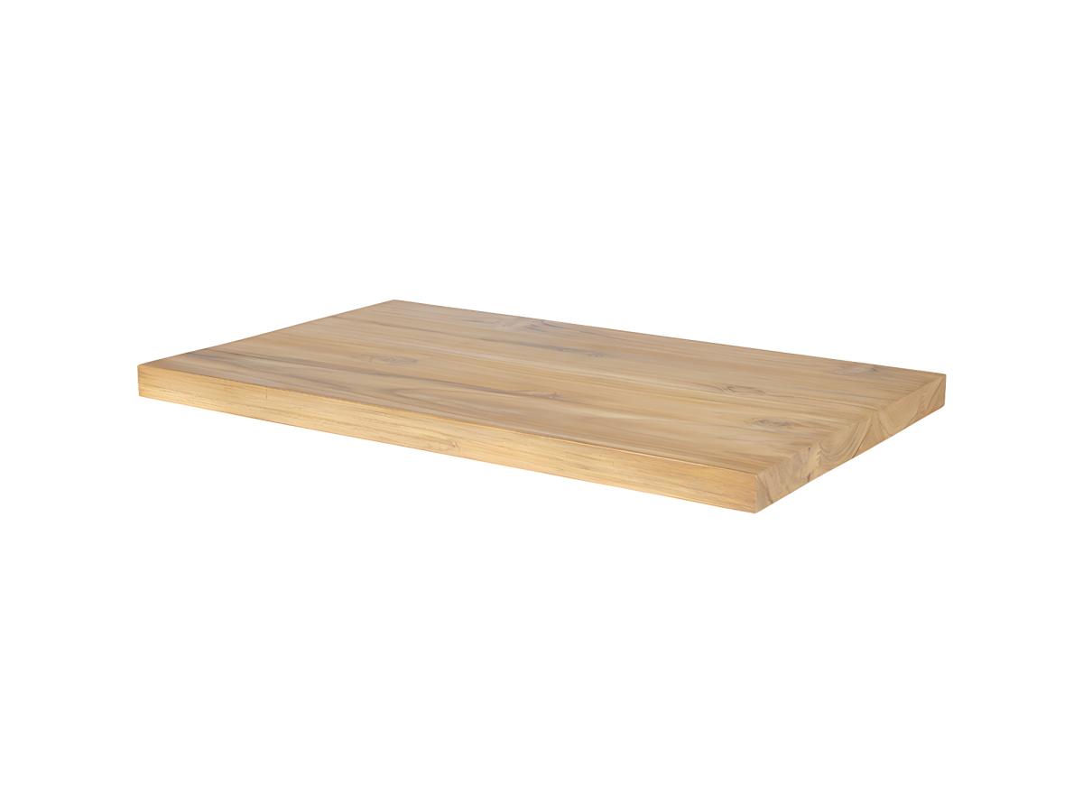 Waschtischplatte hängend - 80 x 50 cm - Helles Teakholz - SUKAWATI günstig online kaufen