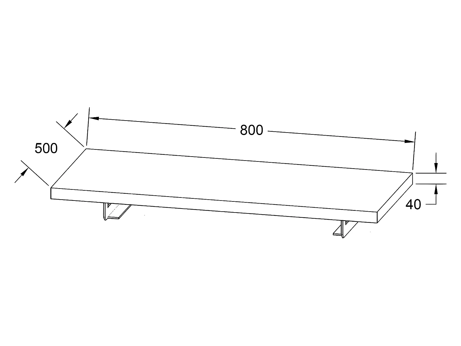 Plan suspendu en teck clair - 80 x 50 cm - SUKAWATI