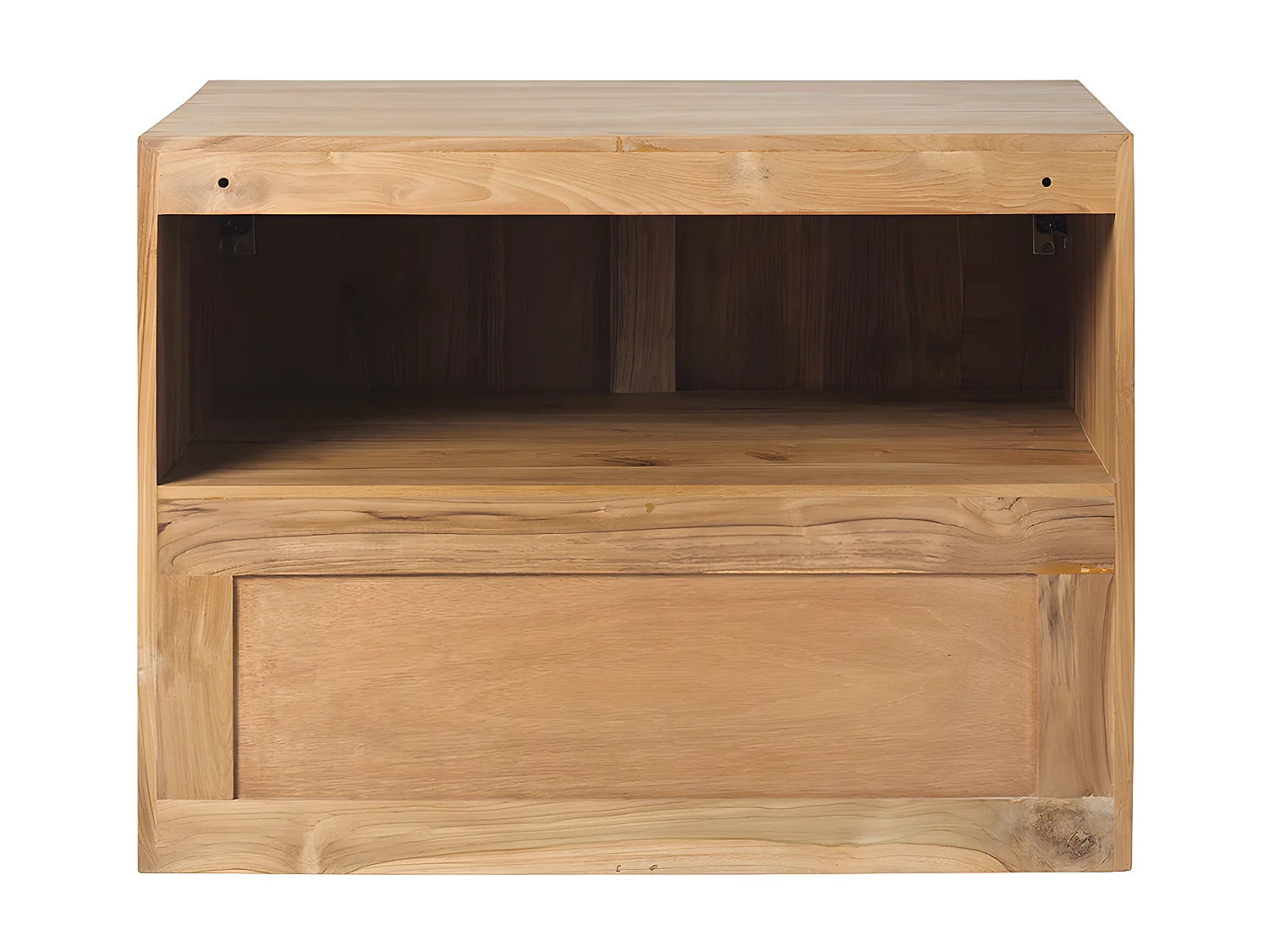 Meuble sous vasque suspendu en teck clair - 80 cm - SAWAN