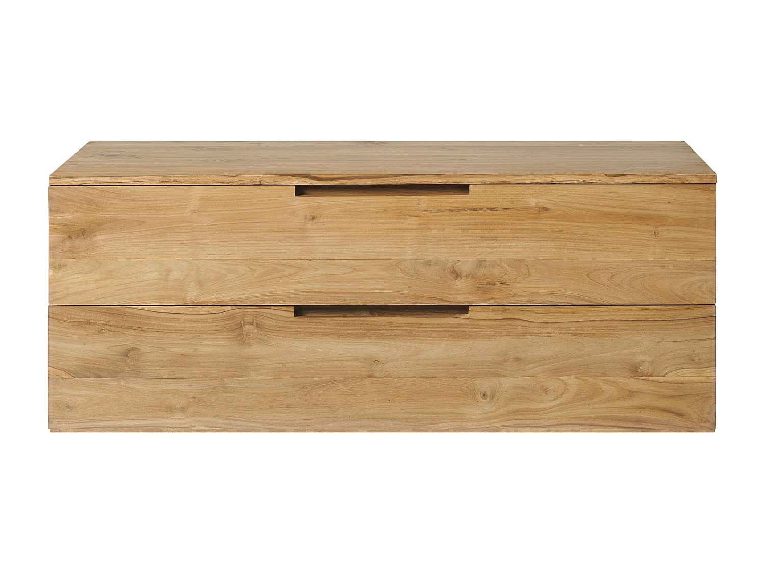 Meuble sous vasque suspendu en teck clair - 2 tiroirs - 115 cm -  BIMBING