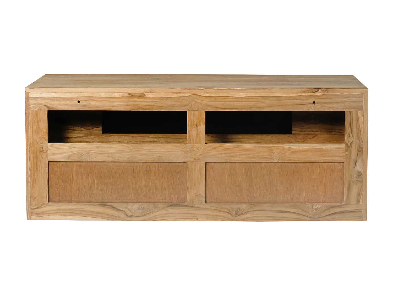 Tvättställsskåp väggmonterad ljus teak 2 lådor 115 cm BIMBING