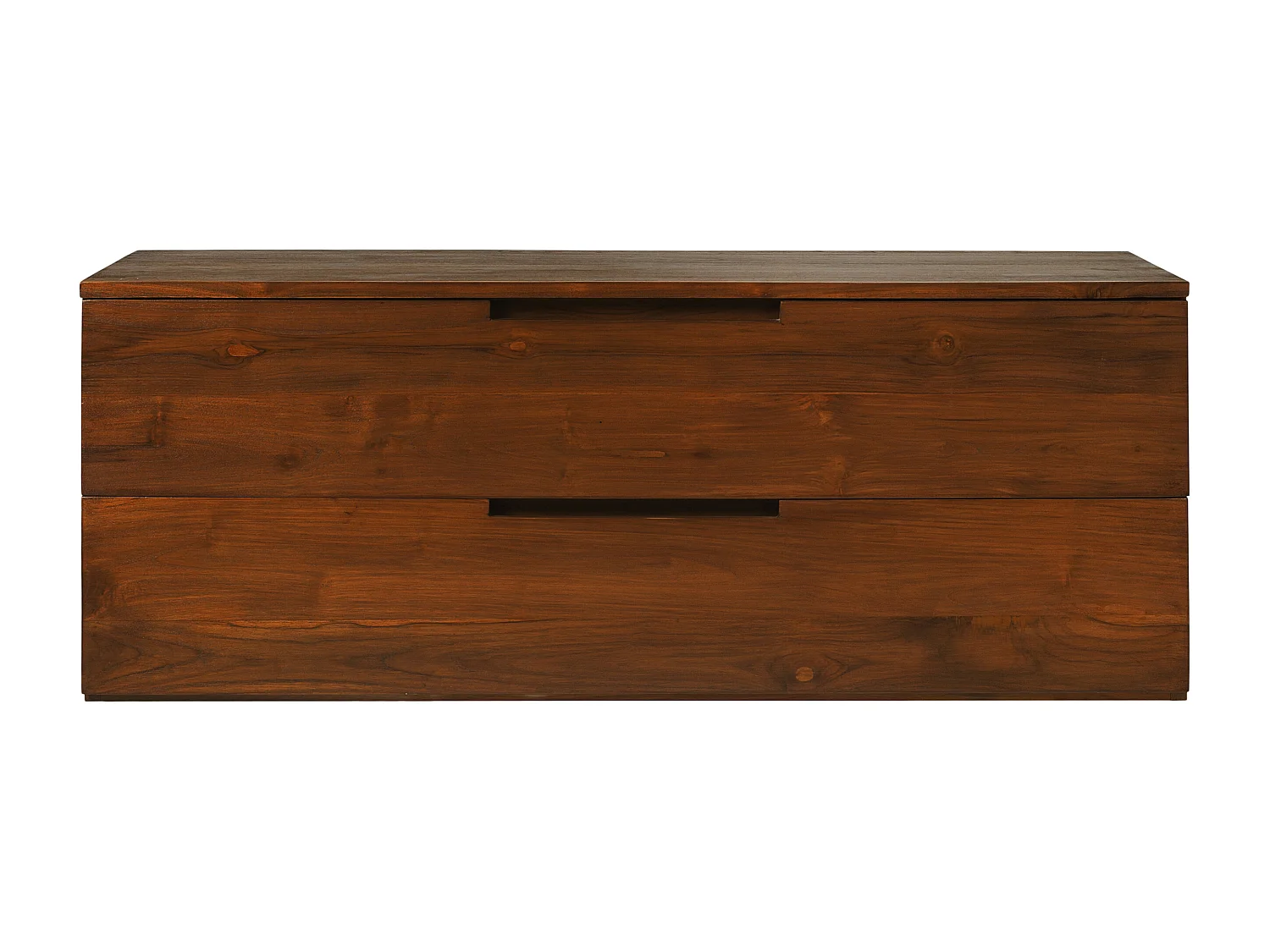 Upphängt tvättställsskåp i mörk teak - 2 lådor - 115 cm - BIMBING