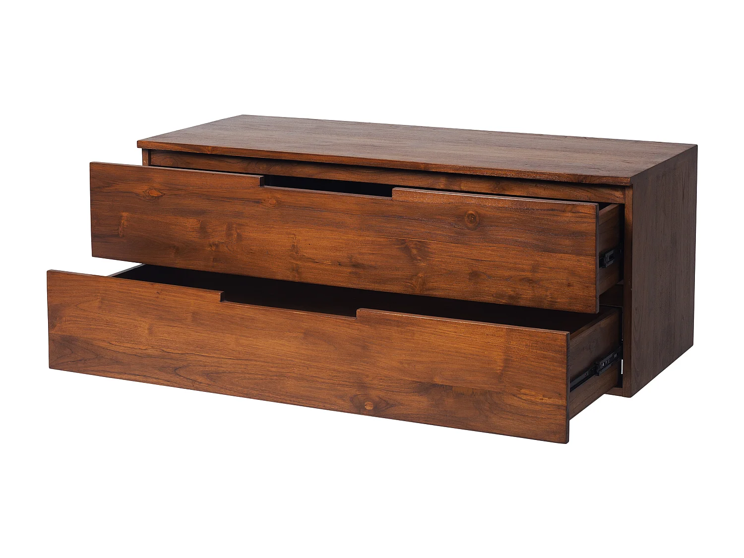 Upphängt tvättställsskåp i mörk teak - 2 lådor - 115 cm - BIMBING