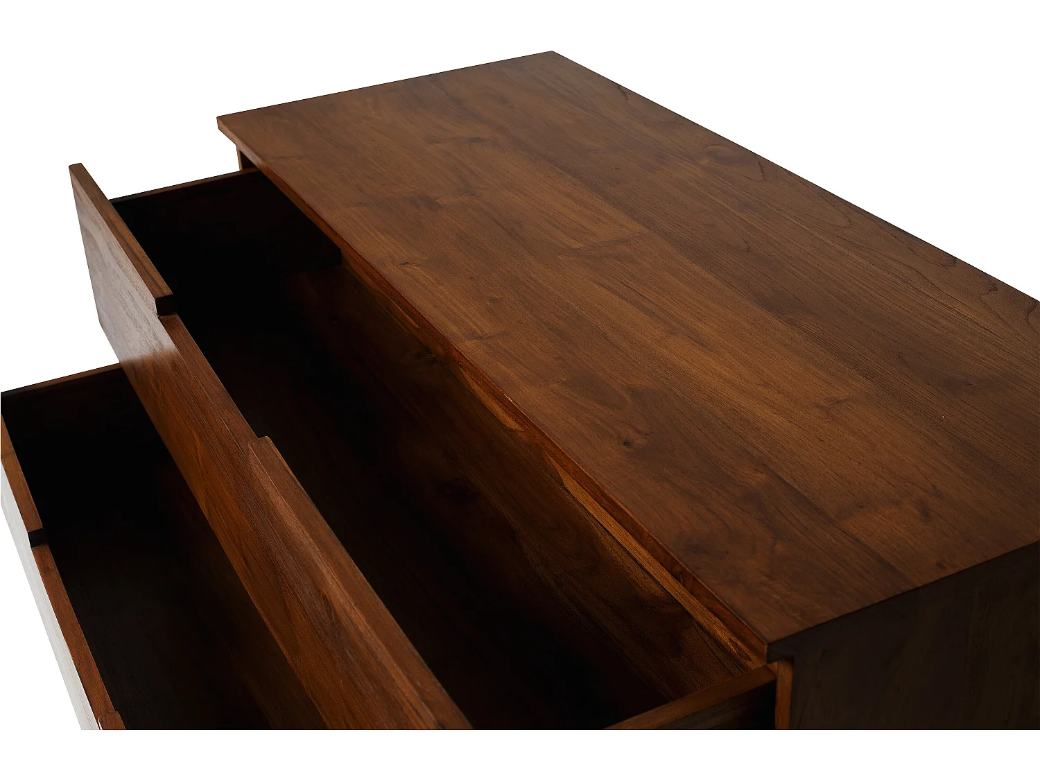 Upphängt tvättställsskåp i mörk teak - 2 lådor - 115 cm - BIMBING