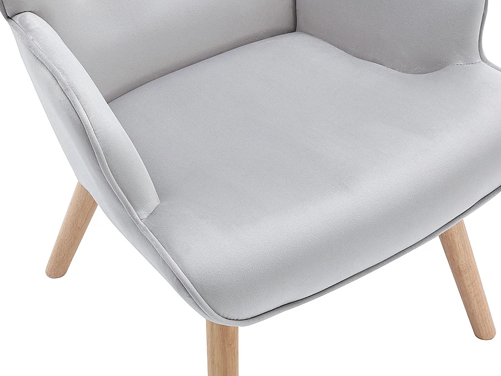 Fauteuil en velours gris VATELY