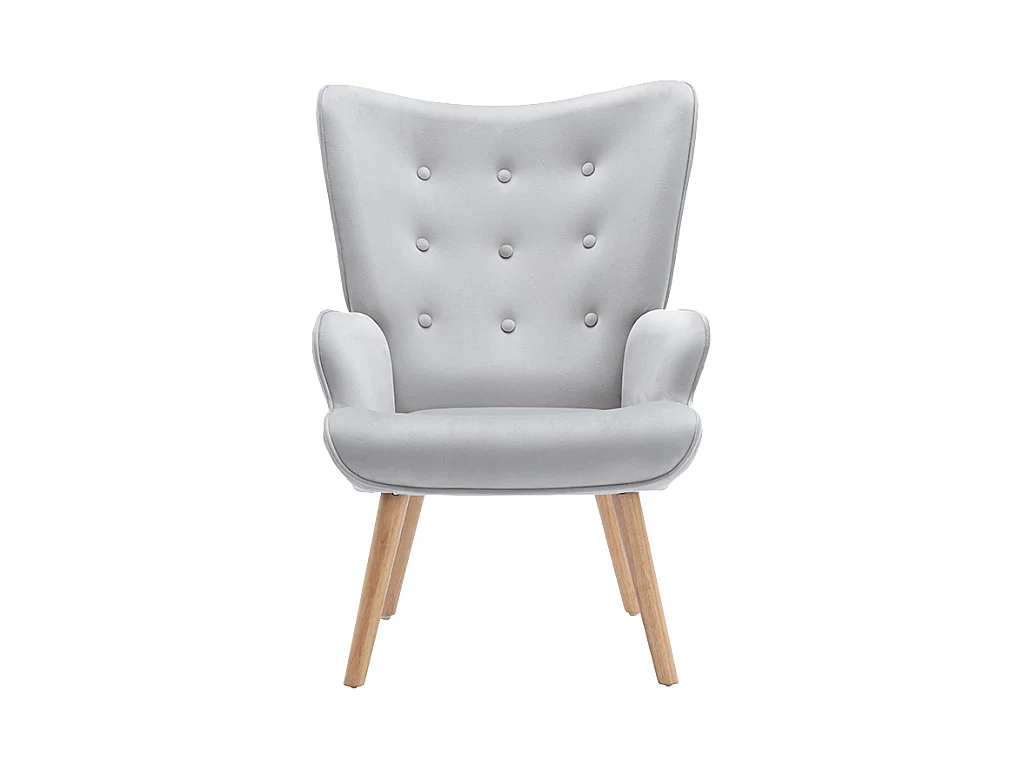 Fauteuil en velours gris VATELY