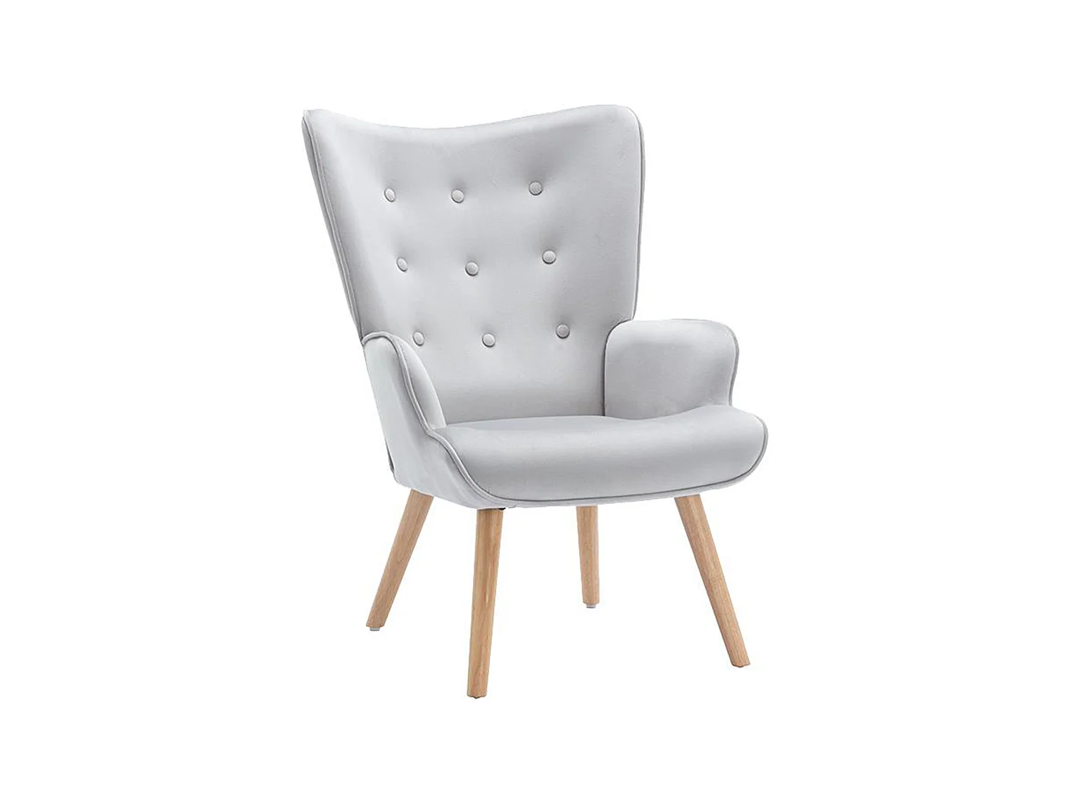 Fauteuil en velours gris VATELY