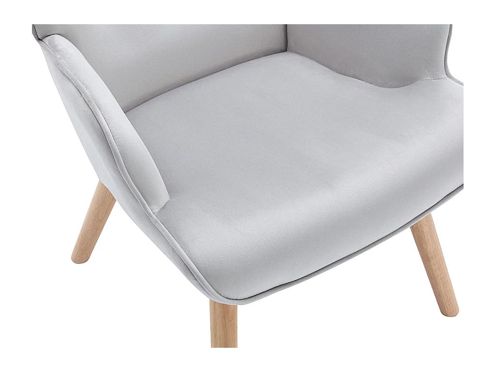 Fauteuil en velours gris VATELY