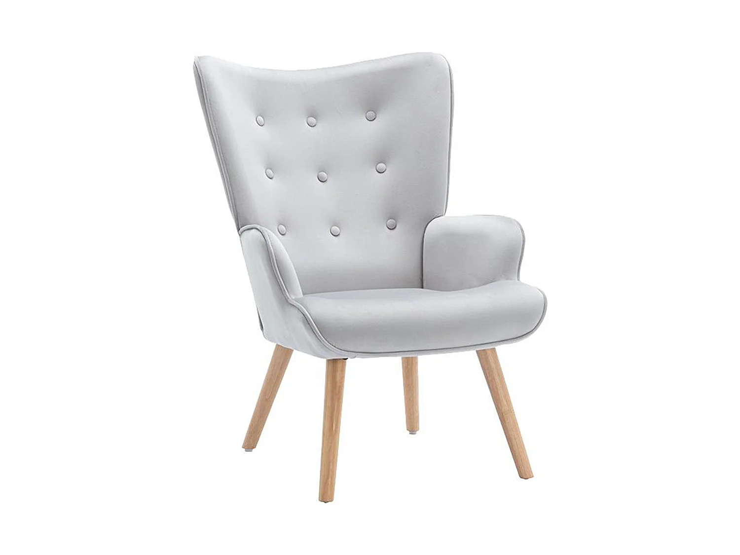 Fauteuil van velours VATELY - Grijs