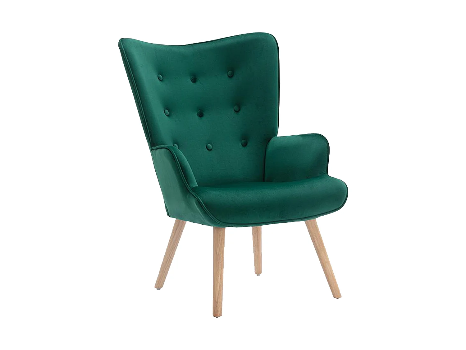 Fauteuil en velours vert VATELY