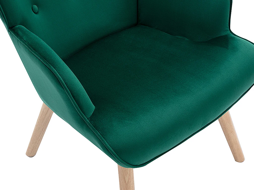 Fauteuil en velours vert VATELY
