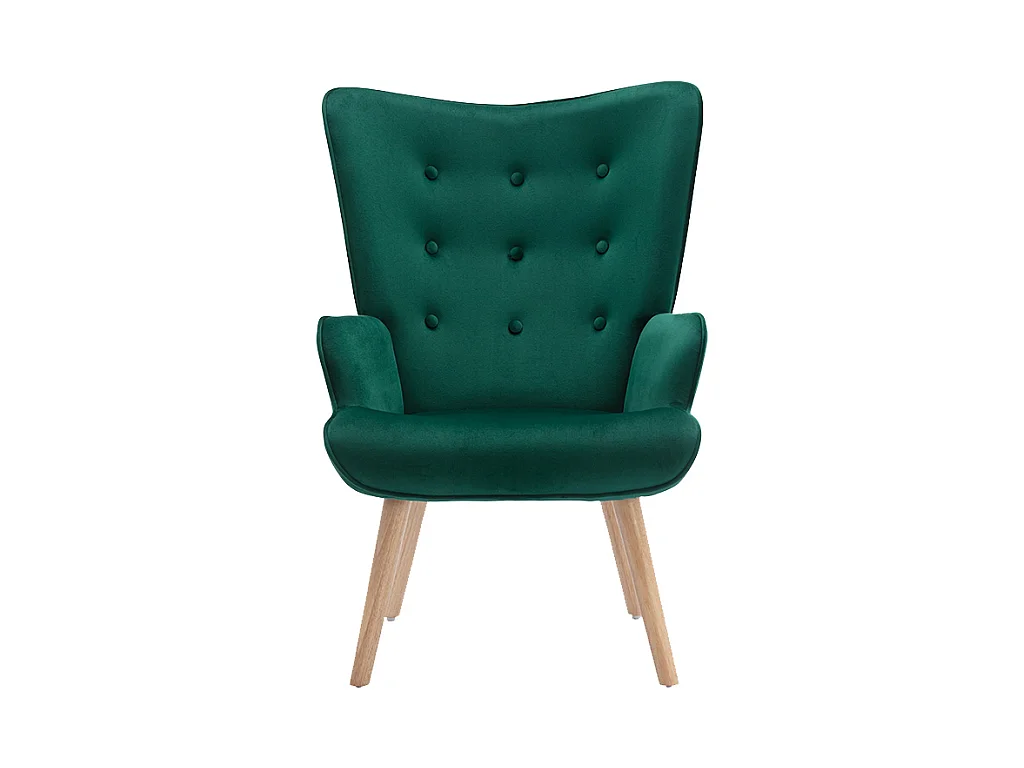 Sillón de terciopelo verde VATELY