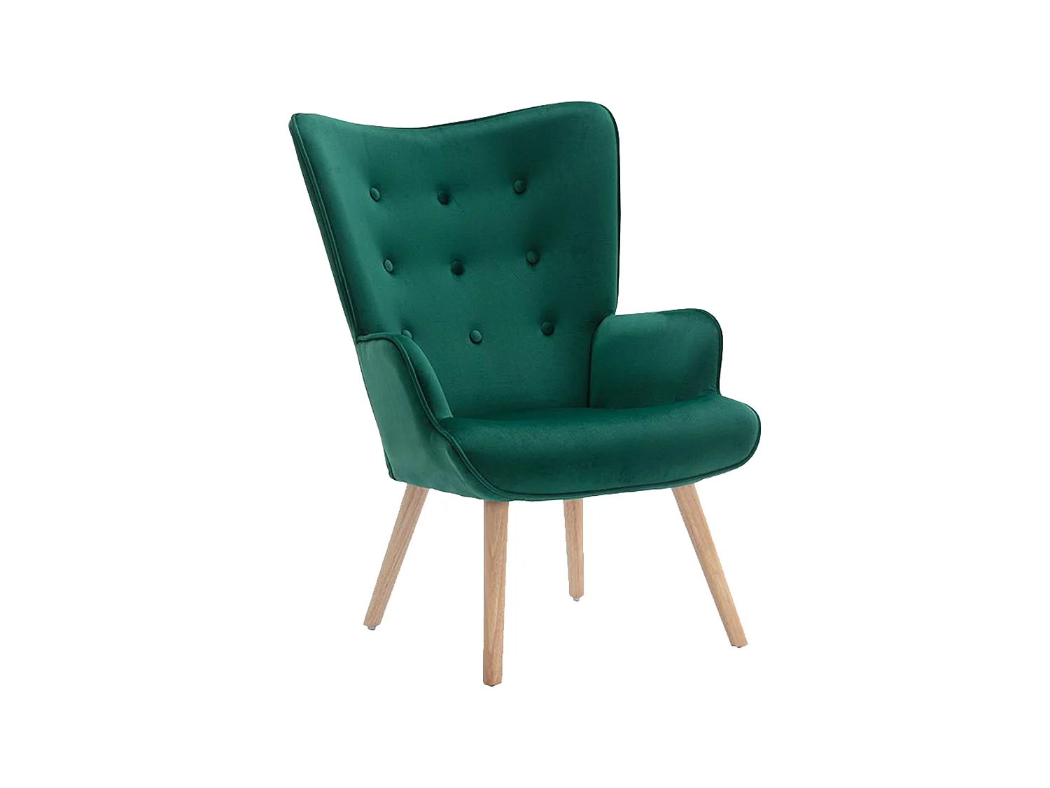 Sillón de terciopelo verde VATELY