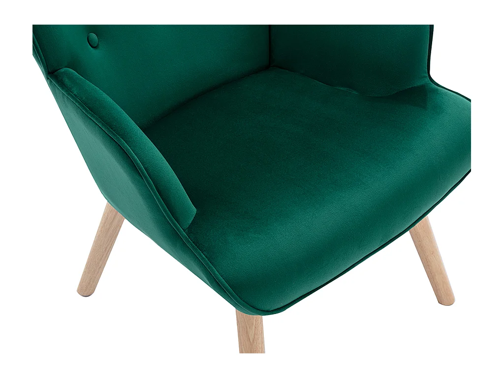 Sillón de terciopelo verde VATELY