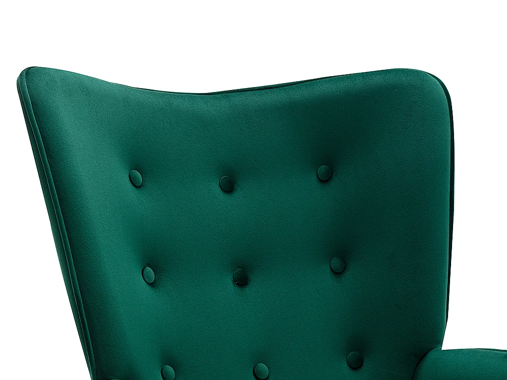 Fauteuil en velours vert VATELY